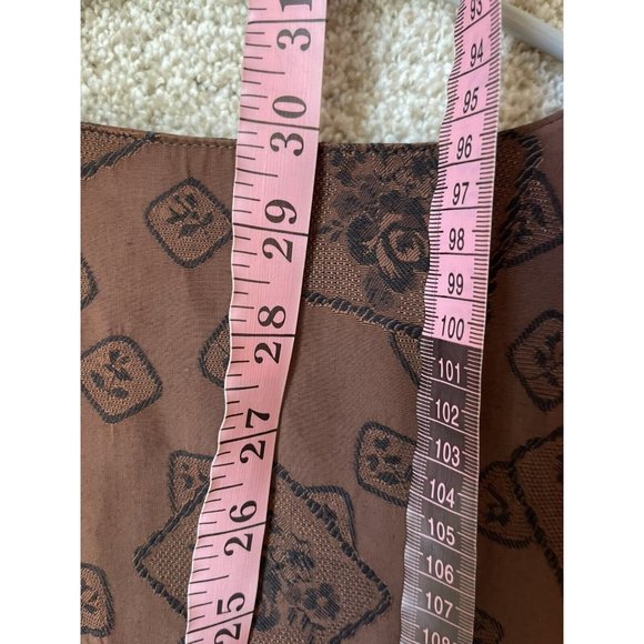 Vintage L. Bates Brown Floral Long Sleeve Button Up Tunic Shirt Sz L - Picture 7 of 7